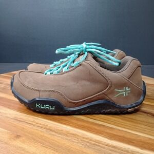 Kuru Chicane Shoes‎ Women's 7.5 Wide Brown Teal Leather Suede Hiking Trail Ortho